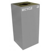 WITT GeoCube Square Recycling Receptacle w/ Combo Opening - 28 gallon, Slate